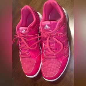 Adidas pink running shoes